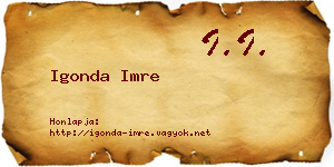 Igonda Imre névjegykártya
