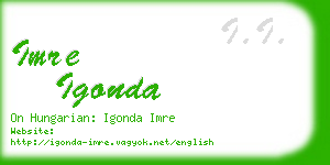 imre igonda business card